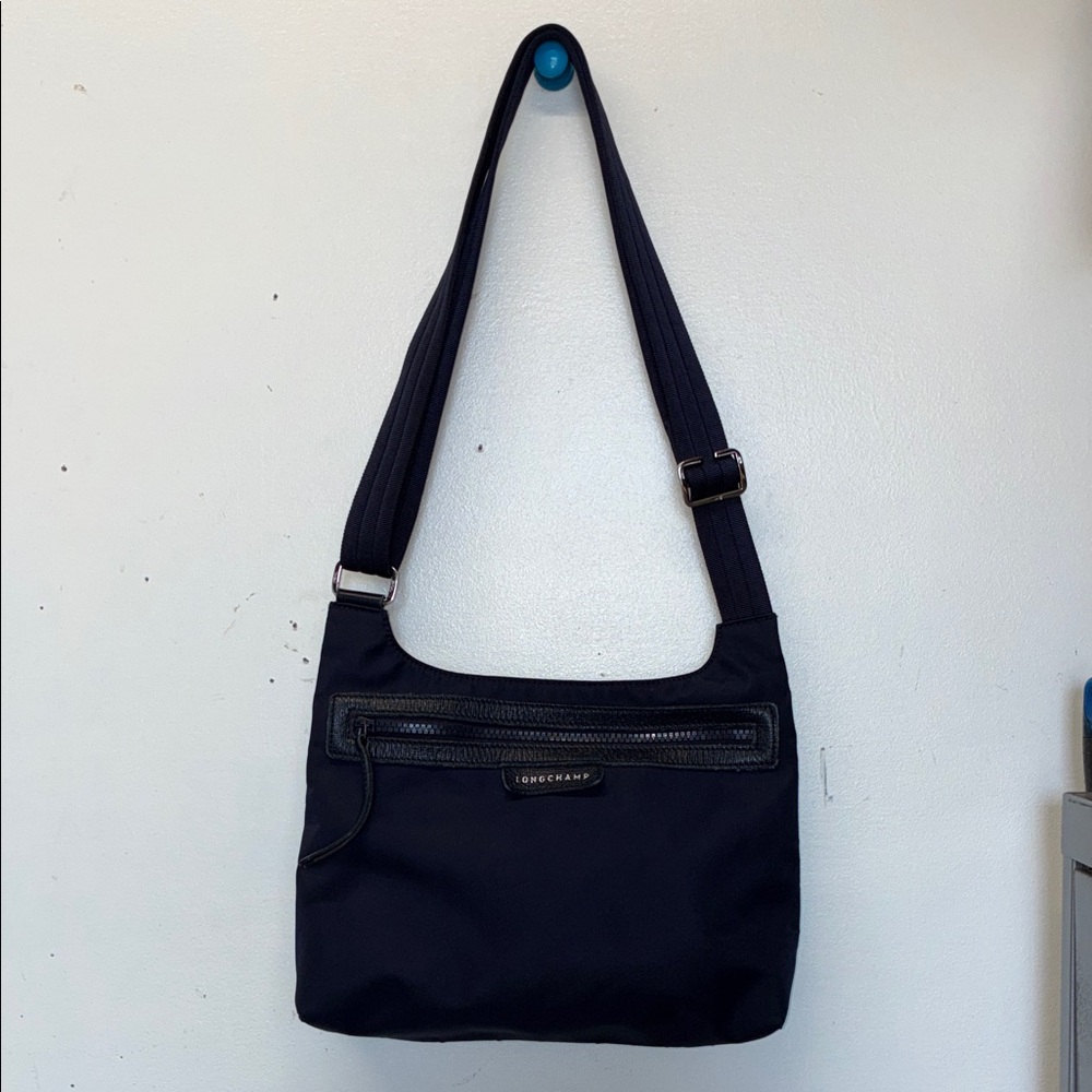 Longchamp Navy Shoulder Messenger Bag with Adjustable Strap